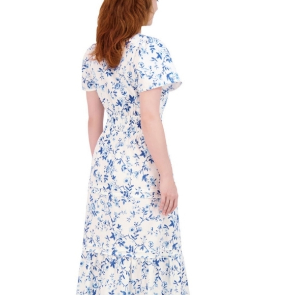Floral Blue and White Dress - Picture 5 of 6